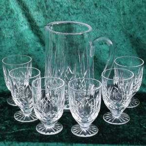 Waterford Irish Cut Lead Crystal Linsmore Jug and Six Glasses