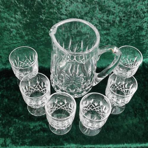 Waterford Irish Cut Lead Crystal Linsmore Jug and Six Glasses image-2