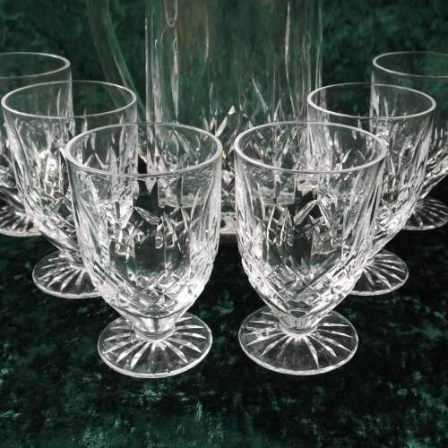 Waterford Irish Cut Lead Crystal Linsmore Jug and Six Glasses image-5