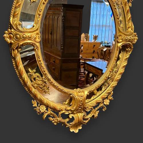 Impressive Large 19th Century Carved Giltwood and Gesso Mirror image-3
