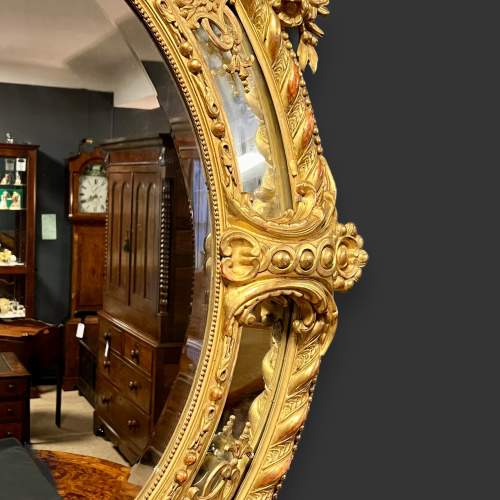 Impressive Large 19th Century Carved Giltwood and Gesso Mirror image-5