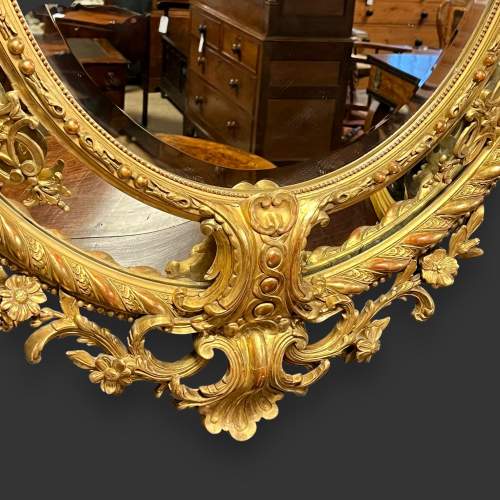 Impressive Large 19th Century Carved Giltwood and Gesso Mirror image-6