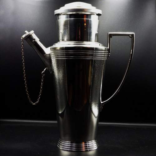 Keith Murray 1930s Art Deco Mappin & Webb Silver Plated Cocktail Shaker image-1