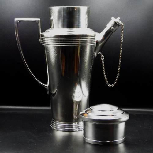 Keith Murray 1930s Art Deco Mappin & Webb Silver Plated Cocktail Shaker image-2