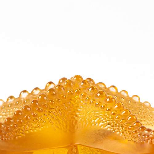 French Lalique Frosted Amber Glass Starfish Paperweight image-5