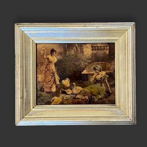 Antique Framed Crystoleum Picture image-1
