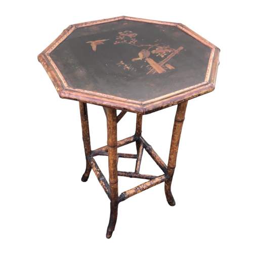 Antique Victorian Tiger Bamboo Laquered Table image-1