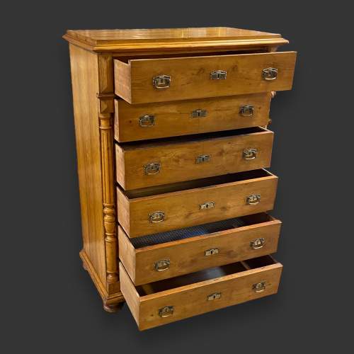 Continental Fruitwood Tallboy Chest of Drawers image-2