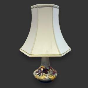 Moorcroft Pottery Columbine Table Lamp with Shade