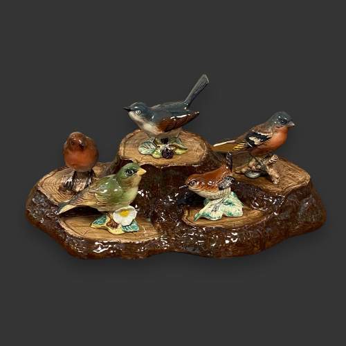 Set of Five Beswick Birds  on a Tree Trunk Stand image-1