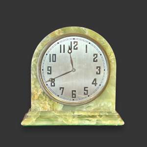 Large Art Deco Onyx Mantel Clock