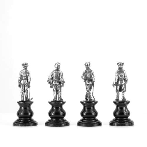 A Rare Group of Four Antique Silver Statuettes of Miners image-2
