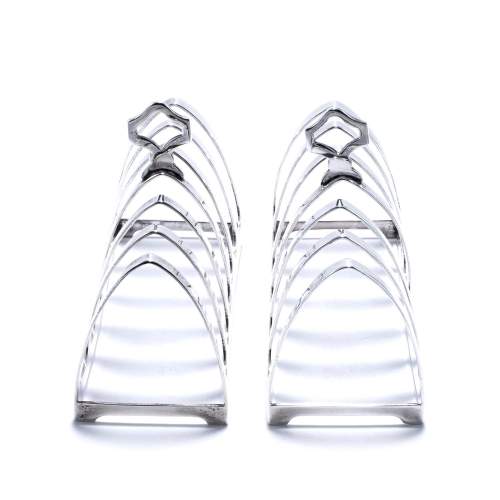 Pair of Art Deco Period Sterling Silver Toast Racks image-2