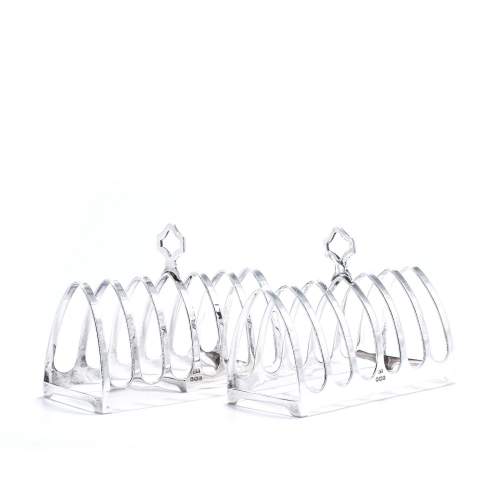 Pair of Art Deco Period Sterling Silver Toast Racks image-4