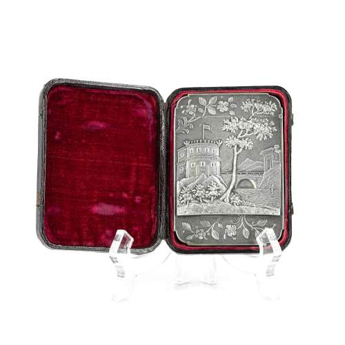 Wonderful Mid 19th Century American Coin Silver Card Case image-1