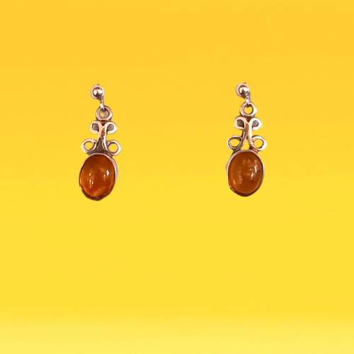 Gold Amber Earrings. Edinburgh 2000 image-2