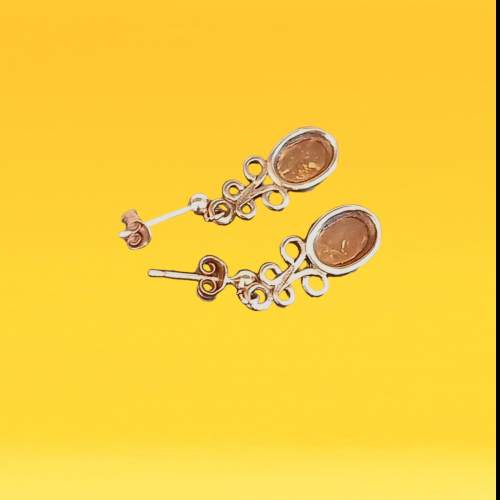 Gold Amber Earrings. Edinburgh 2000 image-4