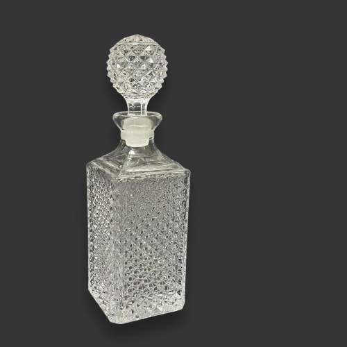 Mid 20th Century Cut Glass Square Decanter image-1