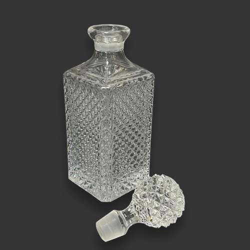 Mid 20th Century Cut Glass Square Decanter image-2