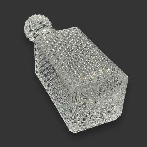 Mid 20th Century Cut Glass Square Decanter image-3