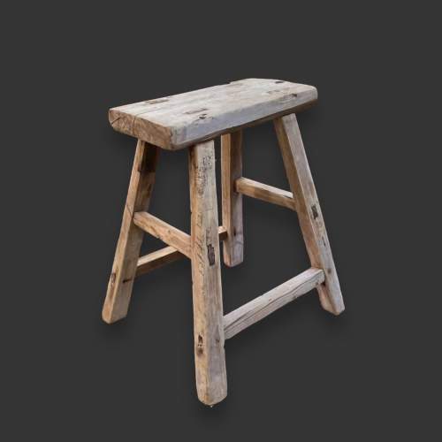 Rustic Wooden Stool image-1