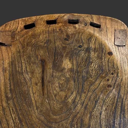 Wooden Waxed Elm Top Stool image-2