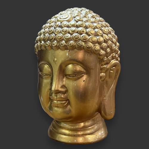 Large Chinese Ceramic Buddha Head image-1