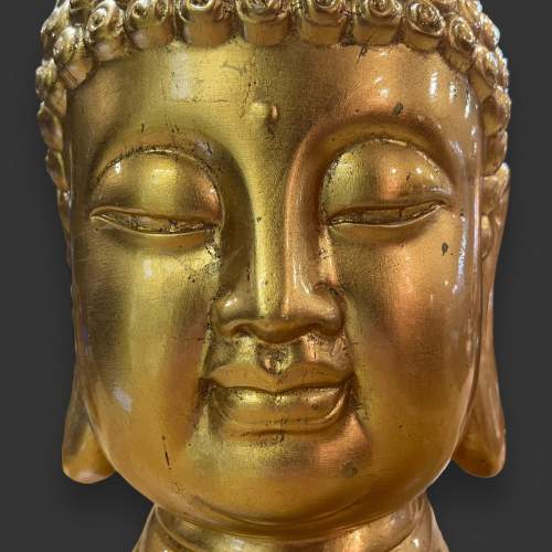Large Chinese Ceramic Buddha Head image-2