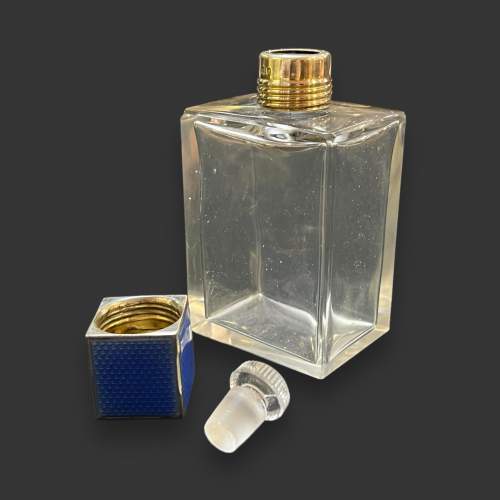 Pair of Blue Enamel and Silver Topped Scent Bottles image-2