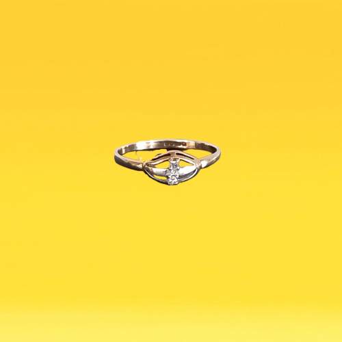 Gold Deco Style Diamond Ring. London 1983 image-5