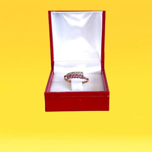 Gold Ruby Diamond Ring. London 1979 image-1