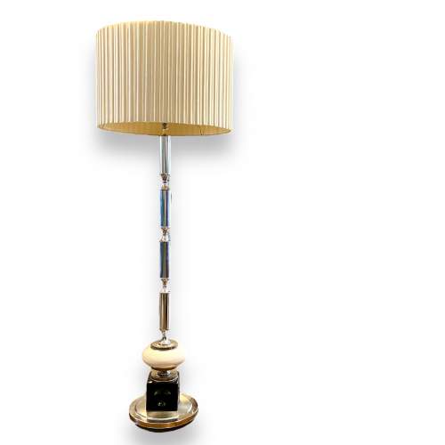 1970s Retro Chrome Floor Standing Lamp and Shade image-1