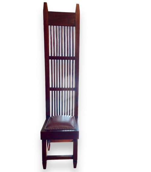 Frank Lloyd Wright style Tall Hall Chair image-1