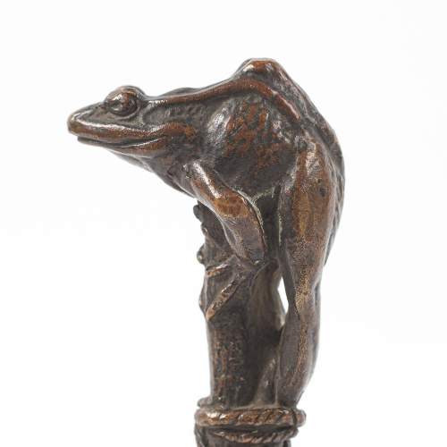 Antique 19th Century Bronze Wax Seal in the Form of a Frog image-3