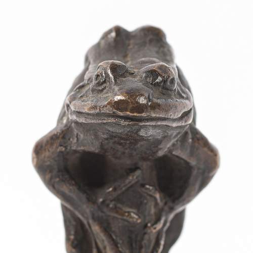 Antique 19th Century Bronze Wax Seal in the Form of a Frog image-4