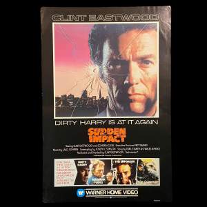 1980s Warner Home Video Poster -  Clint Eastwood Sudden Impact