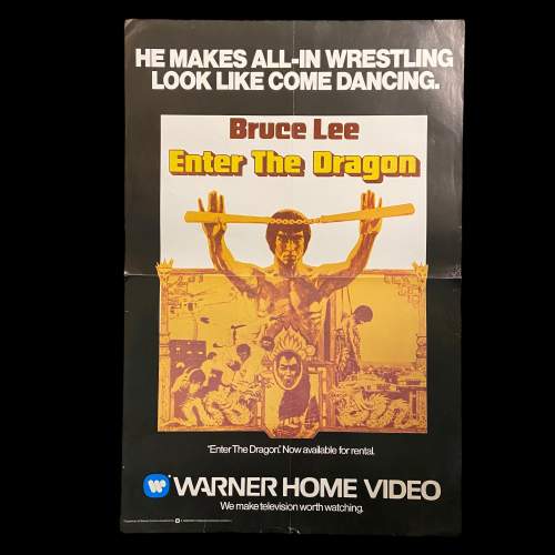 1980s Warner Home Video Poster -  Enter The Dragon Bruce Lee image-1