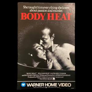 1980s Warner Home Video Poster -  William Hurt Body Heat