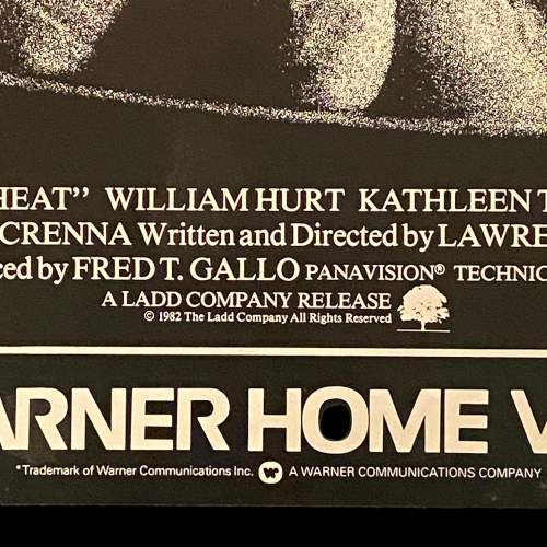 1980s Warner Home Video Poster -  William Hurt Body Heat image-4