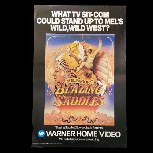 1980s Warner Home Video Poster- Blazing Saddles Gene Wilder image-1