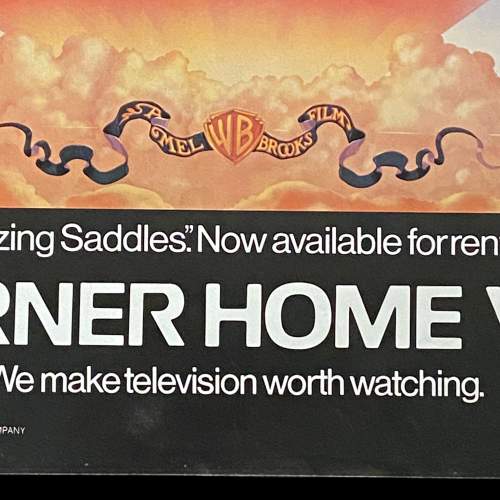1980s Warner Home Video Poster- Blazing Saddles Gene Wilder image-4
