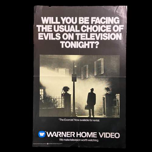 1980s Warner Home Video Poster-  The Exorcist Linda Blair image-1