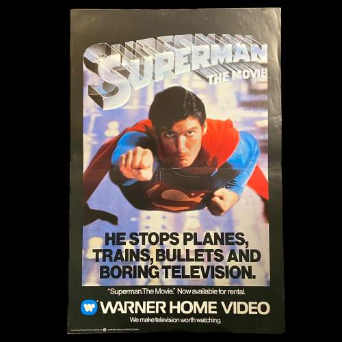 1980s Warner Home Video Poster-  Superman Christopher Reeve image-1