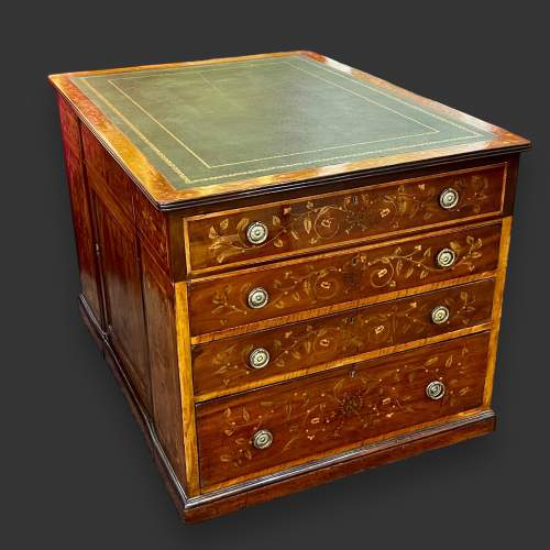 Late 18th Century Marquetry Library Table Desk image-3