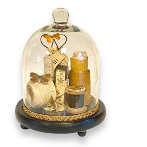 Decorative Antique Dome Display - Sewing