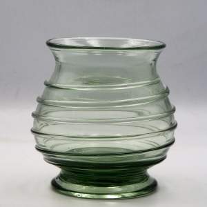 Whitefriars 1930s Barnaby Powell Design Sea Green Glass Vase