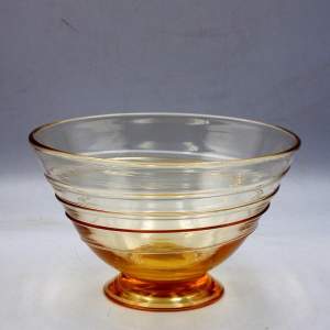 Whitefriars 1930s Barnaby Powell Design Amber Glass Vase Bowl