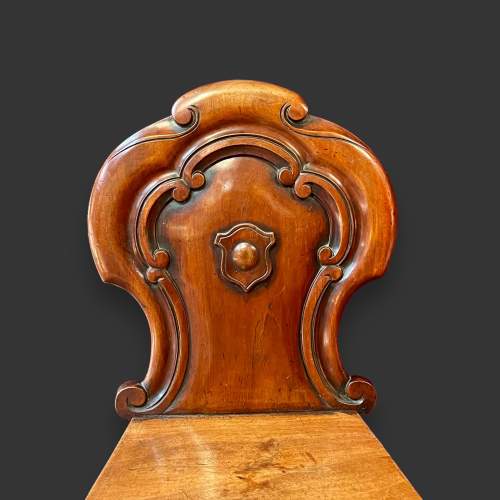 19th Century Mahogany Carved Back Hall Chair image-3