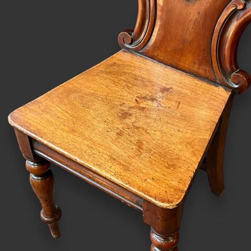19th Century Mahogany Carved Back Hall Chair image-4