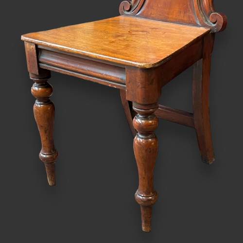 19th Century Mahogany Carved Back Hall Chair image-5